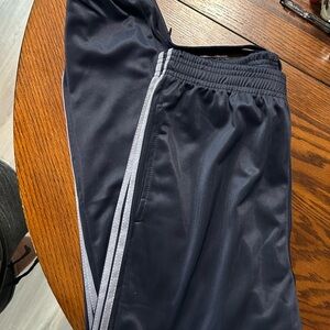 Navy Track Pants with White Stripes